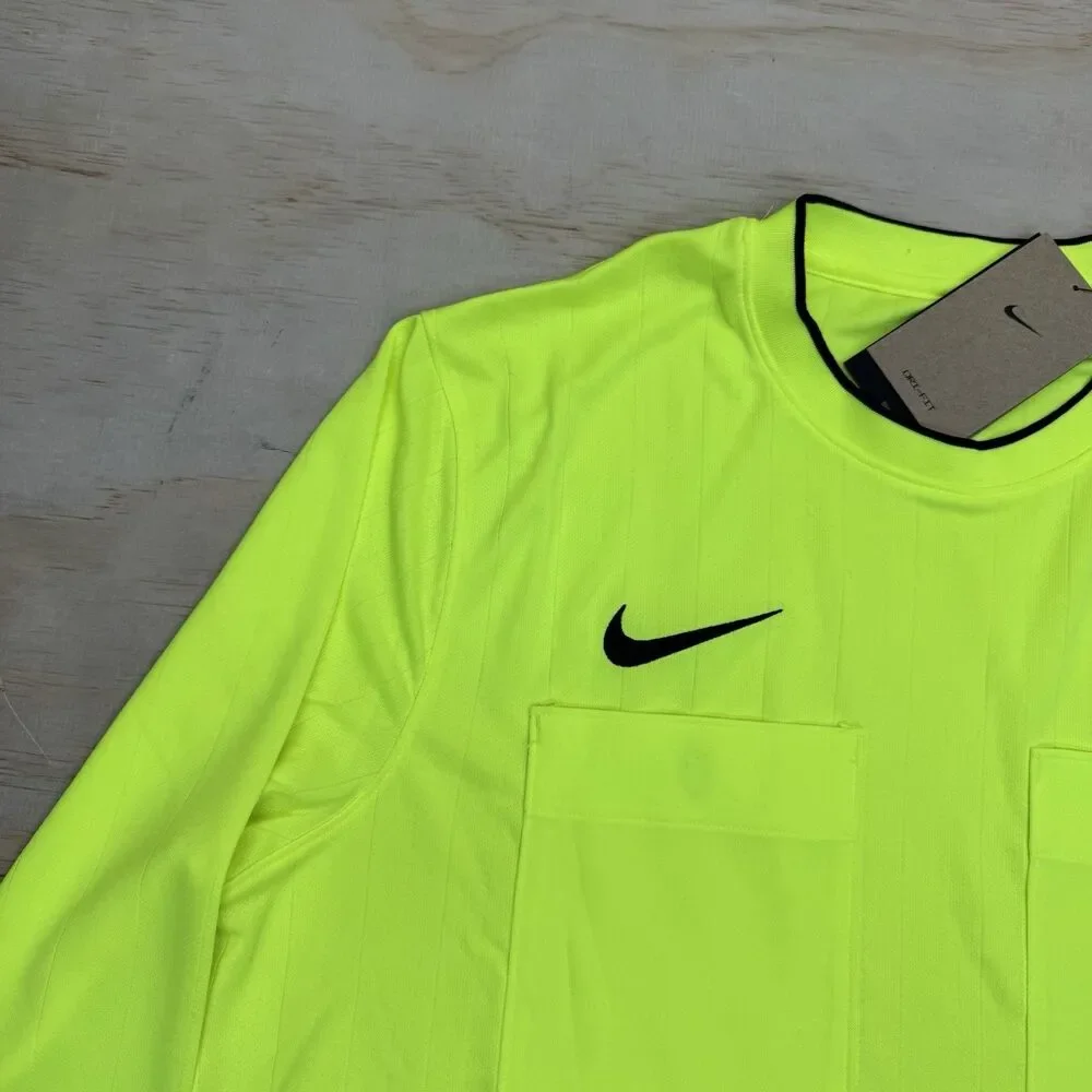 NEW Nike Dri-FIT Soccer Referee Jersey Shirt SLIM Fit Volt XL Mens DH8027-702 - Picture 4 of 15
